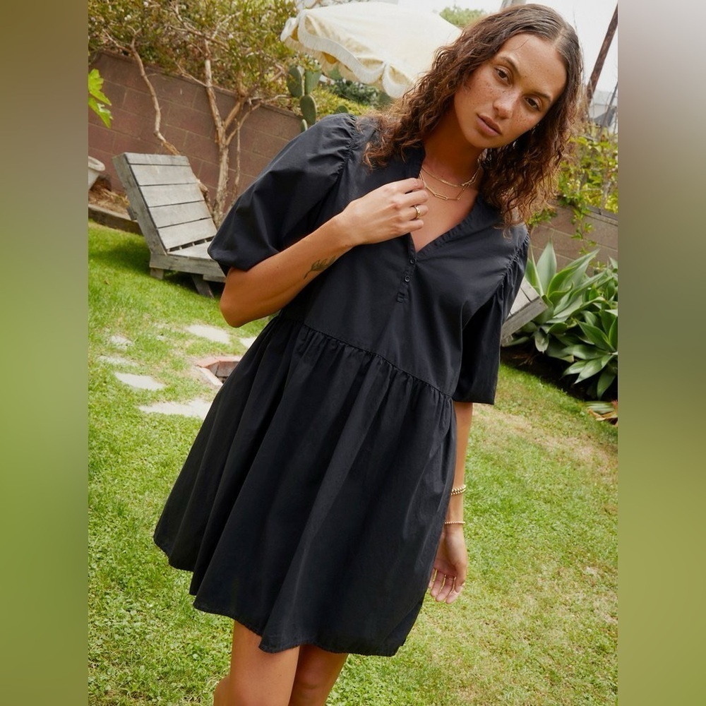 Nation Ltd Fannie Easy Dress In Jet Black Size Xs